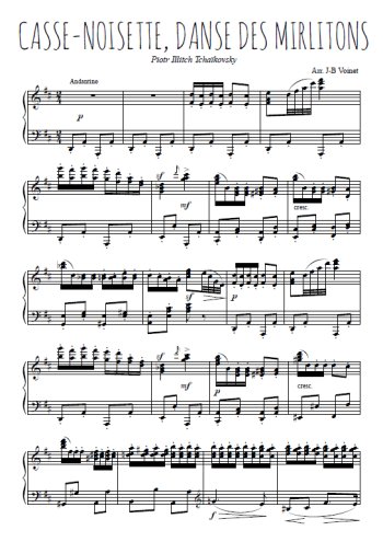 Téléchargez l'arrangement pour piano de la partition de Casse-noisette, Danse des mirlitons en PDF